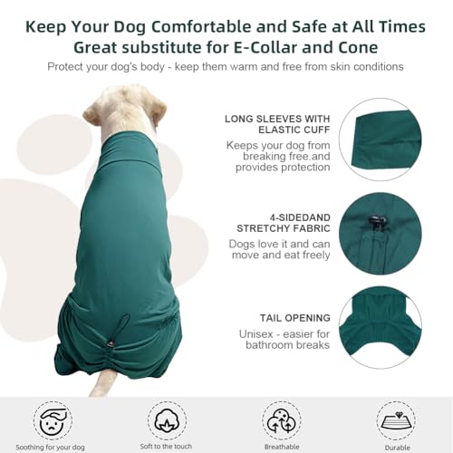 Dog Pyjamas PJS Sweater Clothes and Home Clothing Suitable for Small to Medium Breeds of Dogs (Thin Green / XL)