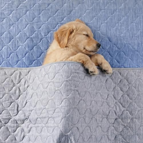 Deluxe Leakproof Cooling Blanket for Large Dogs Q (Heather Silver Grey / 60*80)