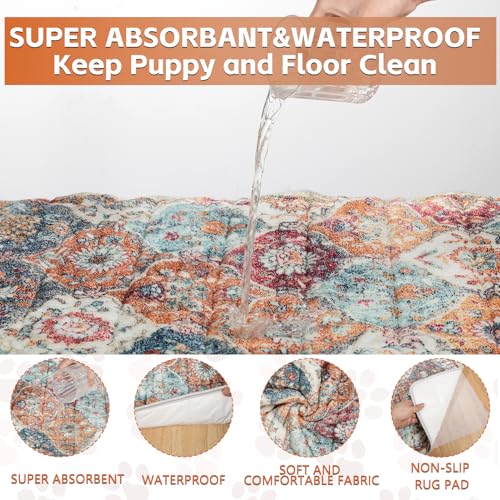 Washable Thickened Pee Pads for Dogs (36" x 42" (2 Pack, Thickened) / Orange)