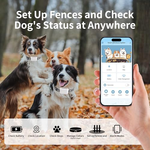 GPS Wireless Dog Fence System with App Control (White)