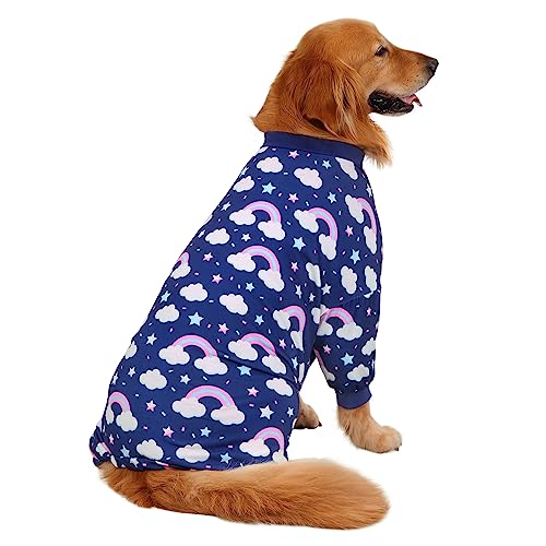 Dog Pajamas One Piece Light Comfy Pjs Pet Costume M (XXX-Large / Rainbows)