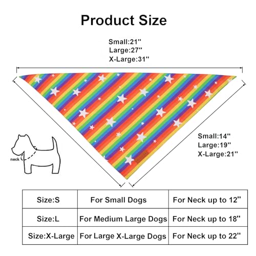 Rainbow Dog Bandanas Pride Day Love is Love Pet Scarf (Large / Rainbow)