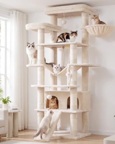 Tall Cat Tree 78 (Beige / 70 inch)
