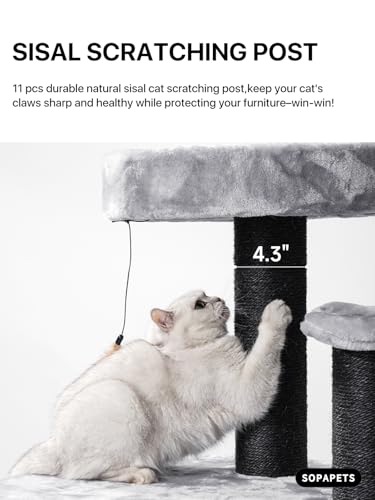Cat Tree for Large Cats (Grey / 65'')