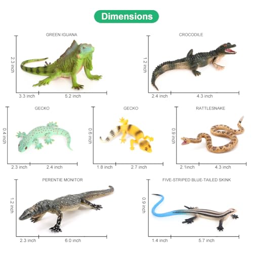 Animal Figurines Snake Toys 11PCS Reptile Figures Cold Blooded Amphibians Lizard Zoo Pack for Toddlers Kids Christmas Decoration Gift