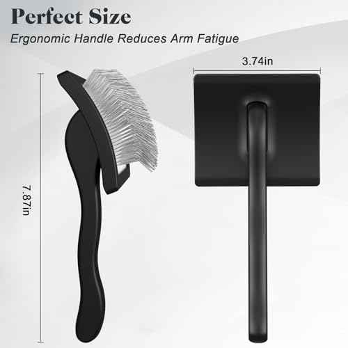 2PCS Slicker Brush for Dogs & Pet Comb (Black / Large)