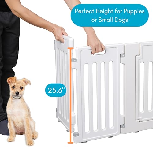 Pet Playpen with Door (White / 12-Panel - 25.6" H)