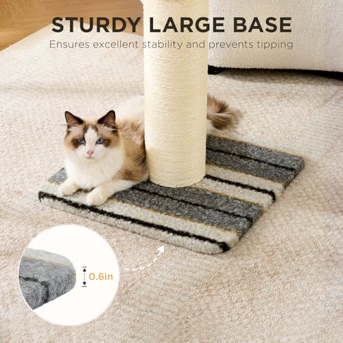 Cat Scratching Post 38 Inches Heavy Duty and Thick Scratching Post Sisal Rope with Hanging Ball and Mice for Indoor Cats (38 inch Grey)