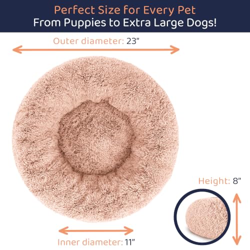 Calming Donut Dog Bed for Small Dogs (Pink / Small (23"L x 23"W x 8"Th))
