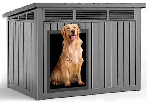 Large Dog House Outdoor for Indoor (Gray / 42.87*32.95*31.61)