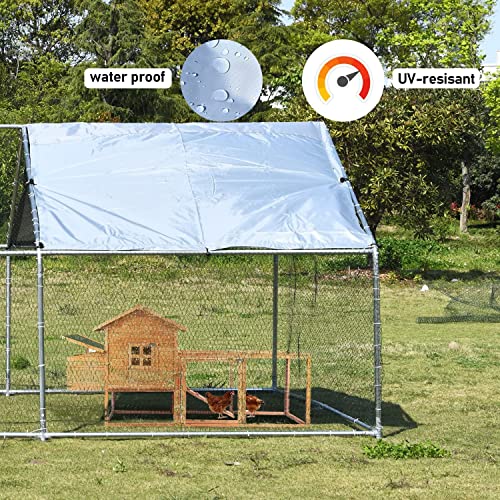 1.26’’ Large Metal Chicken Coop Walk in (9.8’Lx19.7’Wx6.4’H)