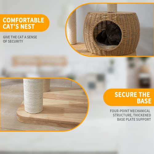 59 Inch Modern Cat Tree Tower for Large Indoor Cats