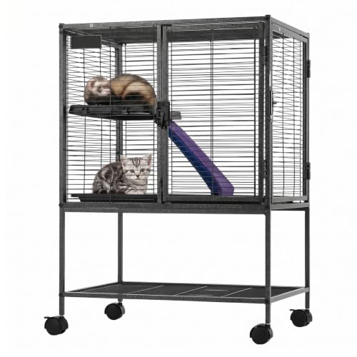 Metal Small Animal Cage 34.06"H 2 (24.0"L x 17.3"W x 34.1"H)