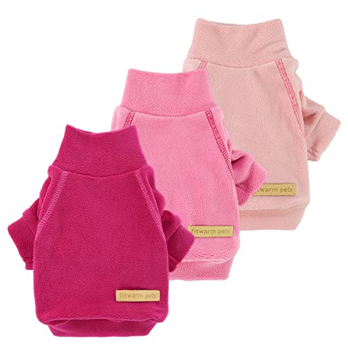 3 Pack Classic Fleece Dog Sweater (X-Large / Pink-Rose-Baby Pink)