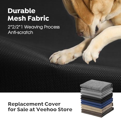 Outdoor Elevated Dog Bed Large Sized Dogs (59.0"L x 37.5"W x 9.0"Th / Black)