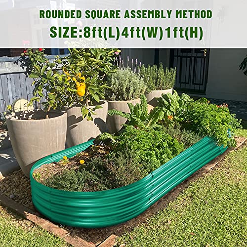 8×4×1 ft Green Raised Garden Bed (8×4×1ft(1pcs） / 3-green)