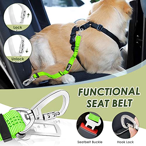 Dog Car Harness Seat Belt (Small / ·Lime Green)