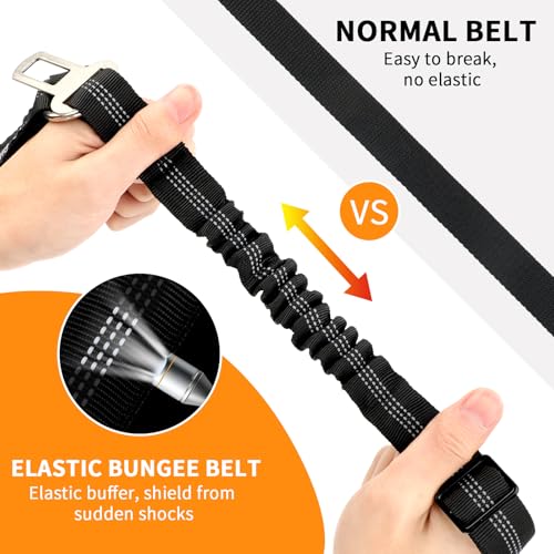 2 Pack Dog Seat Belt for Car (Black)