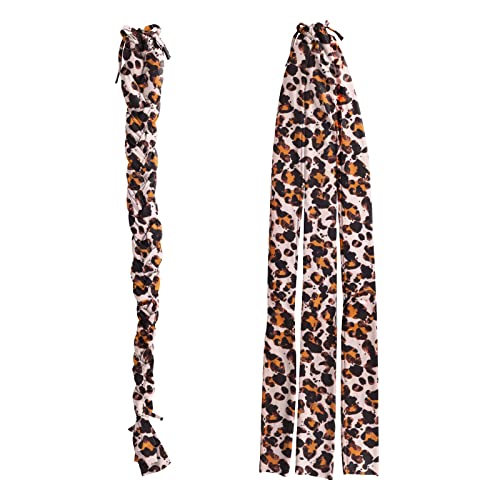 3 Tube Stretchy Fabrics Adjustable Closure Lightweight Horse Tail Bag for Horses Braid (Leopard Print)