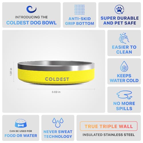 Coldest Dog Bowl (21 oz / Solar Yellow)