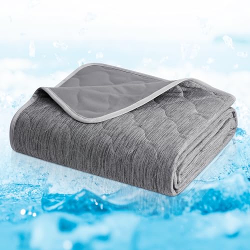 Deluxe Leakproof Cooling Blanket for Large Dogs Q (Heather Charcoal Grey / 60*80)