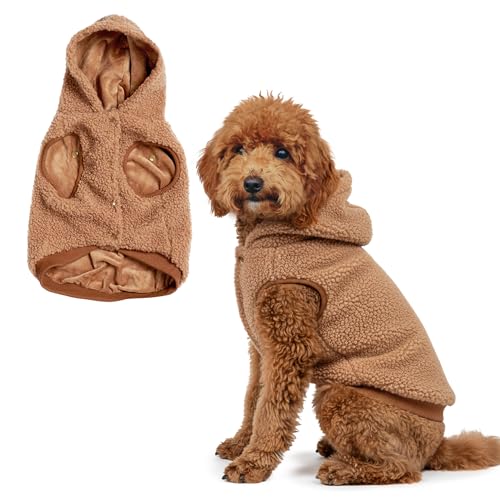 Sherpa Fleece Dog Jacket (Brown / 2XL)