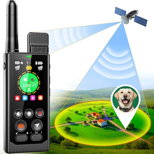 3-in-1 Wireless Dog Fence, Real-Time GPS Tracker & Training Collar (Deep Black)
