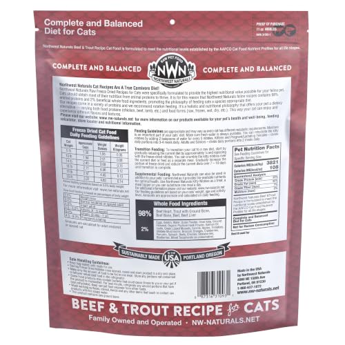 Freeze Dried Beef & Trout Cat & Kitten Food (11 Ounce (Pack of 3))