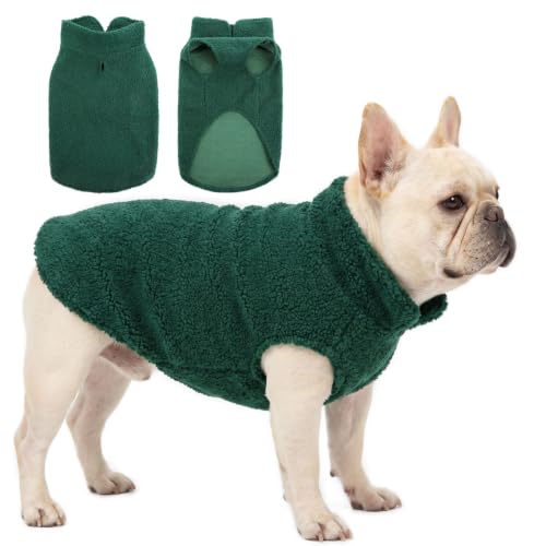 Sherpa Dog Sweater Small Dog Vest Puppy Shirt for Small Medium Dogs (Large / Darkgreen)