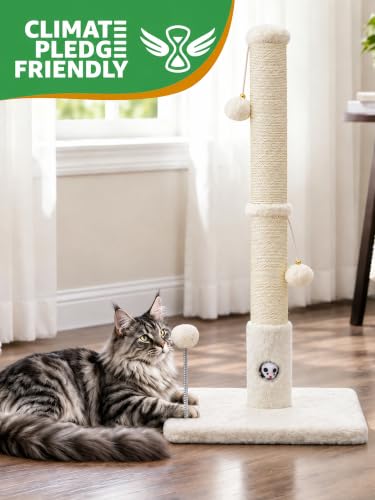 Funny Cat Scratching Posts Sturdy Scratcher Posts 33'' Off White (Off White / 33‘’)