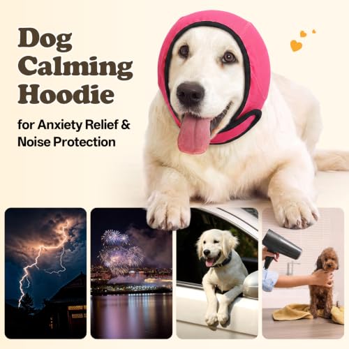 Ear Muffs Noise Protection for Dog Grooming Bathing (Rose / M)
