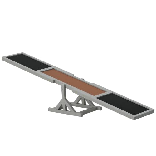 Wooden Dog Agility Seesaw for Exercise 71" L x 12" W x 12" H Gray (70.75" x 11.75" x 11.75" / Grey)