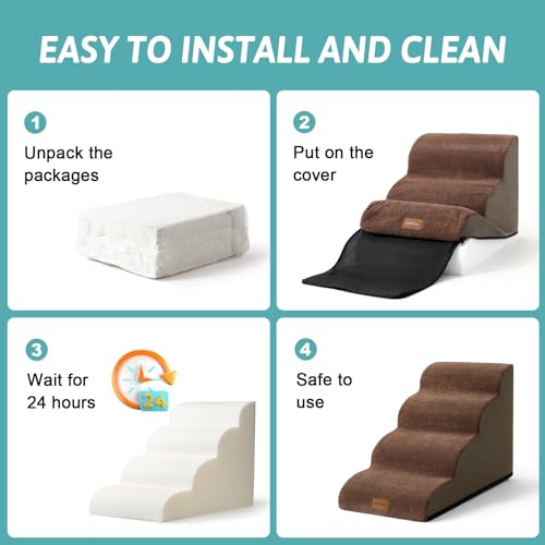 Dog Stair for Small Dog 11.8" H (Brown / Standard:15.7"x19.7"x11.8")