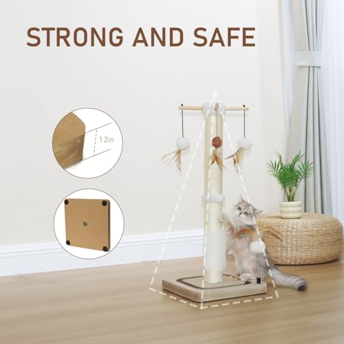 Cat Scratching Post 27 Inches Sisal Scratch Posts for Indoor Cats (27 inches)