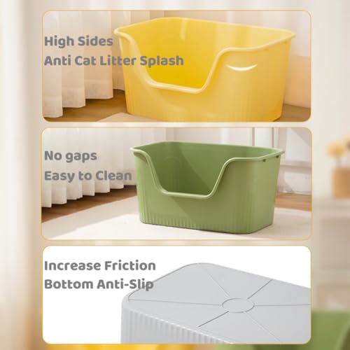 Extra Large Litter Box with High Sides 25.27" Lx17.83 Wx13.11 H (Yellow)