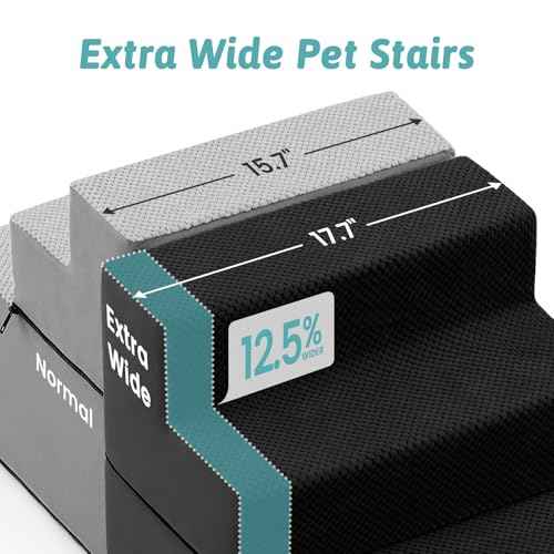 Dog Stairs for Small Dogs (Black / 17.7x23.6x17.7 inch)