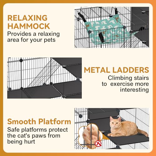 Cat Cage, 3-Tier DIY Cat Enclosures Catio, Cat Playpen 36"x 24"x 36"