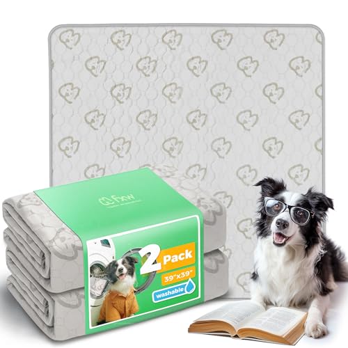 Washable Pee Pads for Dogs (Khaki / 39" Square (2 Packs))
