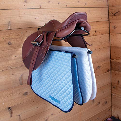 Wall Mount Saddle Rack with Double Pad Bar (Mounted Rack w/Double Pad Rack / Black)