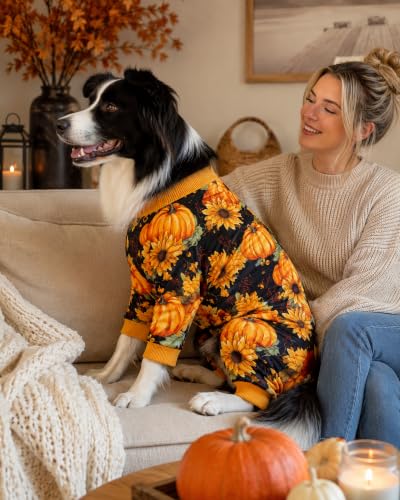 4 Pack Fall Dog Pajamas for Large Dogs (XX-Large)