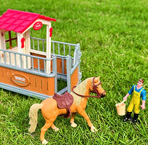 Peagrav Horse Stable Playset with Rider (Horse / Playset)