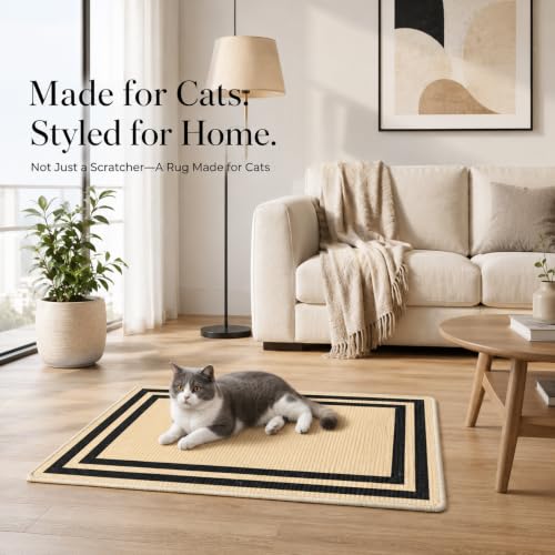 Cat Scratcher Mat (Beige Black)