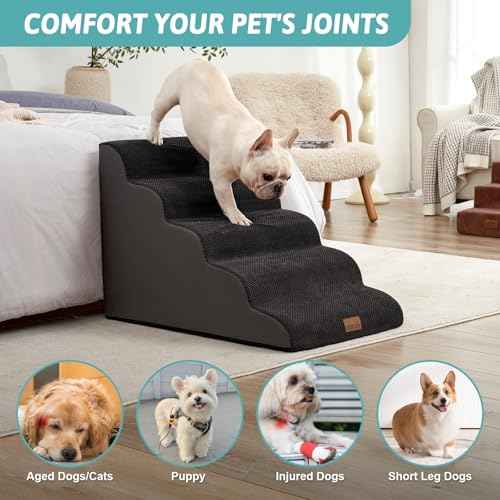 Extra Wide Dog Stair for Small Dog (Black / Extra Wide:19.7"x33"x22.4")