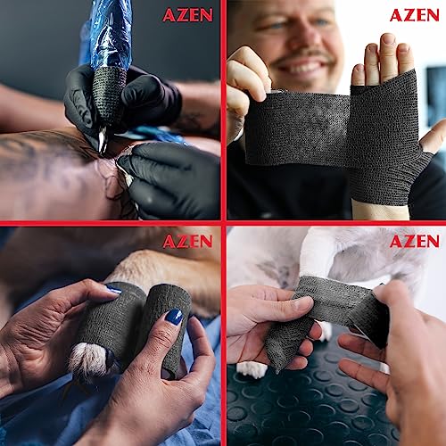 16 Pack Self Adhesive Bandage Wrap Black (Black / 2IN - 16Pack)
