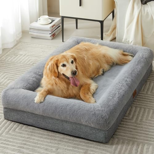 XL Extra Orthopedic Dog Bed for Large Dogs (45.0"L x 35.0"W x 7.0"Th / Grey)
