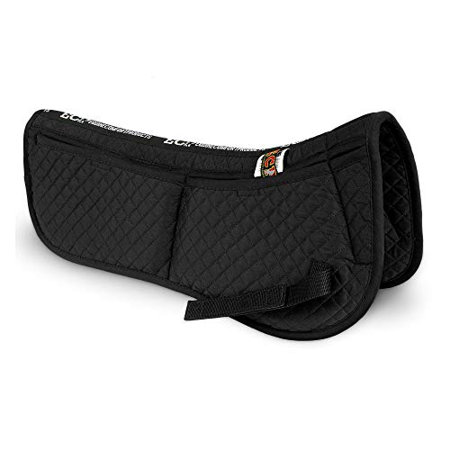 Adjustable Shock Absorbing Memory Foam Half Saddle Pad (Black)