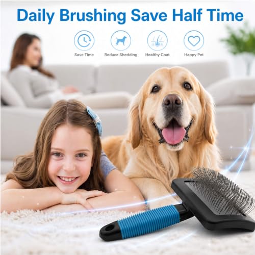 Dog Brush for Long Haired Dogs (Bule)
