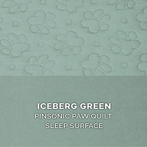 Cooling Gel Dog Bed for Large Dogs w (Jumbo / (Quilted Paw) Iceberg Green)