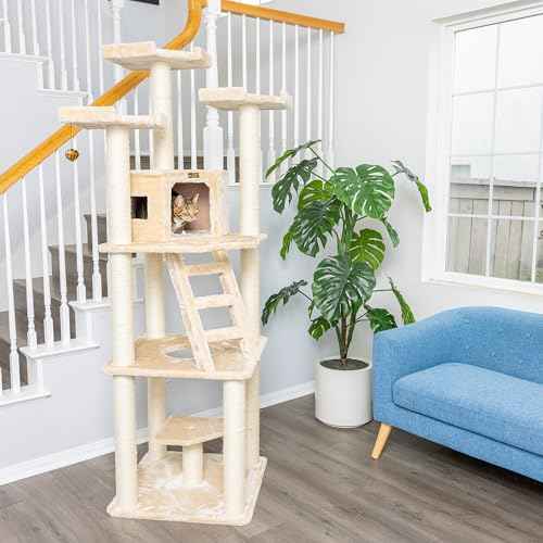Cat Tree Model A8001 (40"(L)X33"(W)X80"(H) / Beige)
