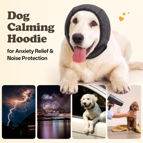 Dog Calming Hoodie Noise Shield Anxiety Relief for Dogs (Grey / S)
